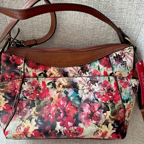 Rosetti Handbags - ROSETTI bag SHOULDER BAG Greenwich FLORAL handbag FALL inspired red brown multi